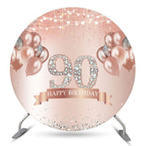 Lofaris Diamond Rose Gold Bokeh Round 90th Birthday Backdrop